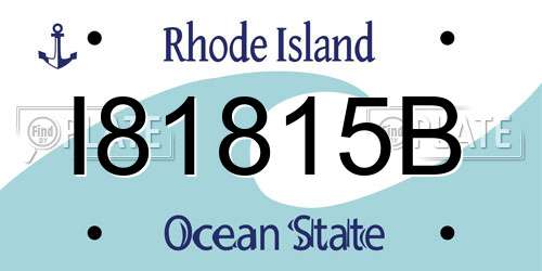 I81815B Rhode Island License Plate