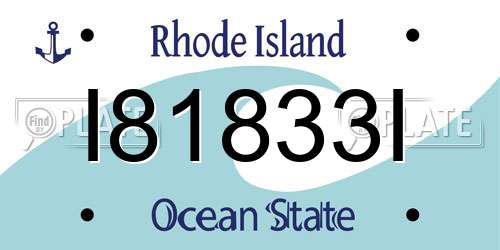 I81833I Rhode Island License Plate
