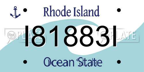 I81883I Rhode Island License Plate
