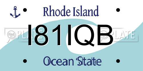 I81IQB Rhode Island License Plate