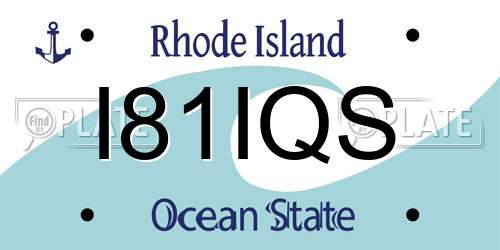 I81IQS Rhode Island License Plate