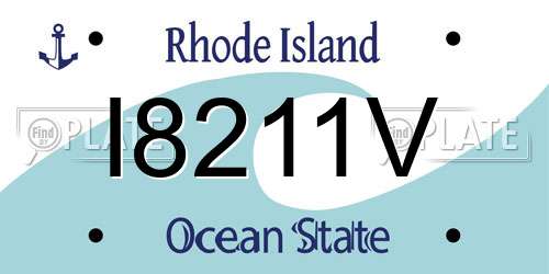 I8211V Rhode Island License Plate