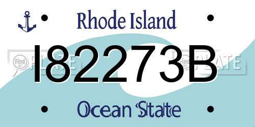 I82273B Rhode Island License Plate
