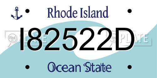 I82522D Rhode Island License Plate