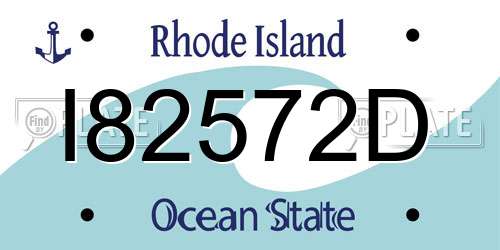 I82572D Rhode Island License Plate