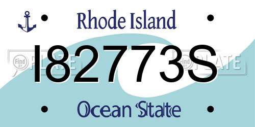 I82773S Rhode Island License Plate