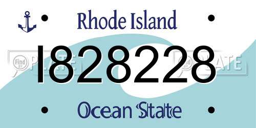 I828228 Rhode Island License Plate