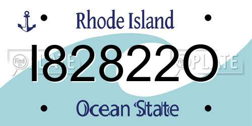 I82822O Rhode Island License Plate