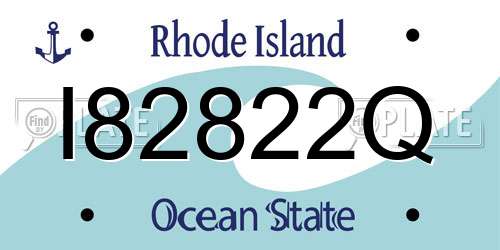 I82822Q Rhode Island License Plate