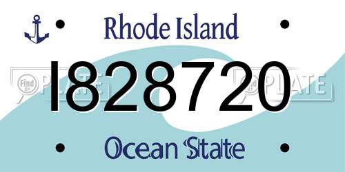 I828720 Rhode Island License Plate