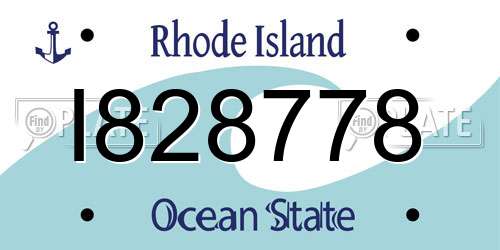 I828778 Rhode Island License Plate