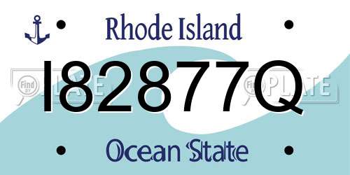 I82877Q Rhode Island License Plate