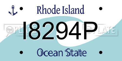 I8294P Rhode Island License Plate