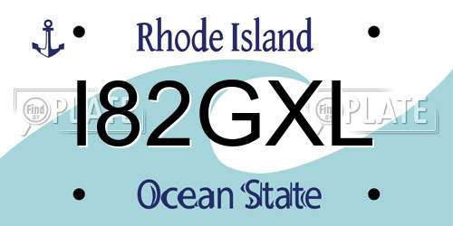 I82GXL Rhode Island License Plate