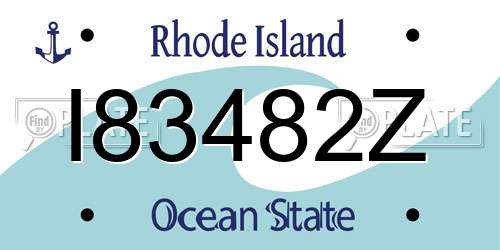 I83482Z Rhode Island License Plate