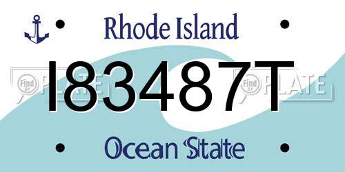 I83487T Rhode Island License Plate