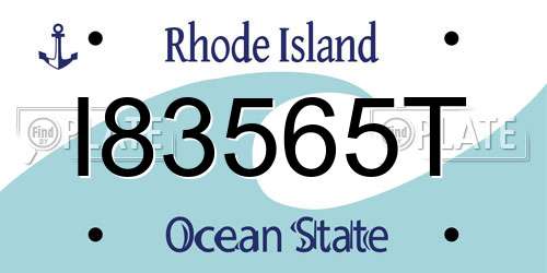 I83565T Rhode Island License Plate
