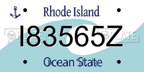 I83565Z Rhode Island License Plate