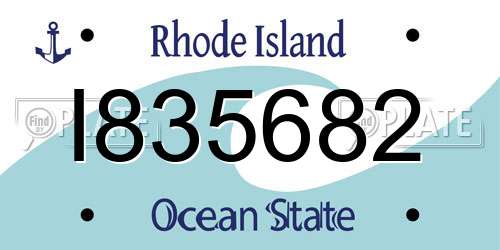 I835682 Rhode Island License Plate
