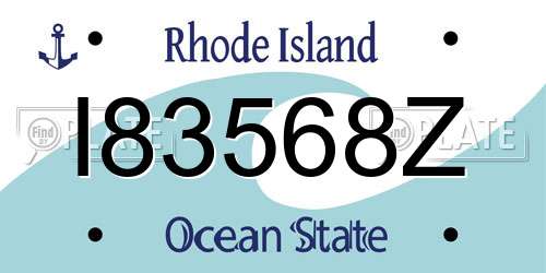 I83568Z Rhode Island License Plate