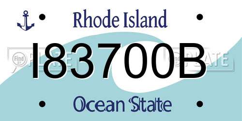 I83700B Rhode Island License Plate