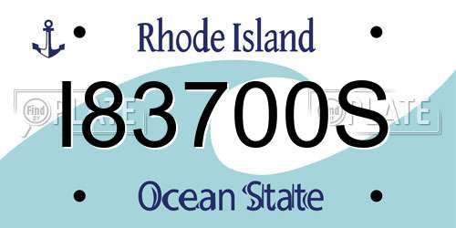 I83700S Rhode Island License Plate