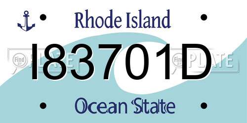 I83701D Rhode Island License Plate