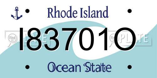 I83701O Rhode Island License Plate