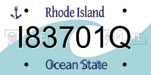 I83701Q Rhode Island License Plate