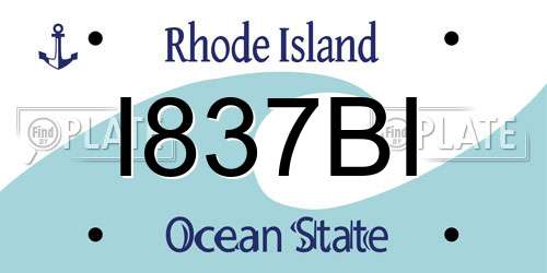 I837BI Rhode Island License Plate