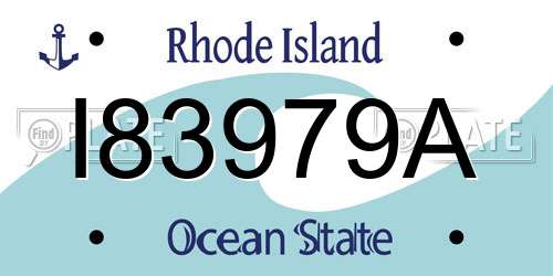 I83979A Rhode Island License Plate