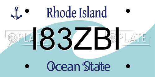 I83ZBI Rhode Island License Plate