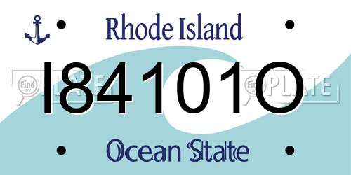 I84101O Rhode Island License Plate