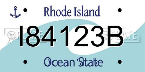 I84123B Rhode Island License Plate