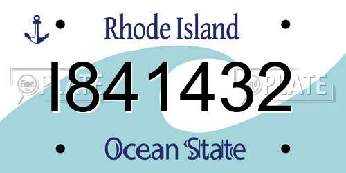 I841432 Rhode Island License Plate