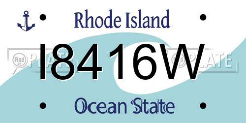 I8416W Rhode Island License Plate