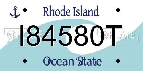 I84580T Rhode Island License Plate