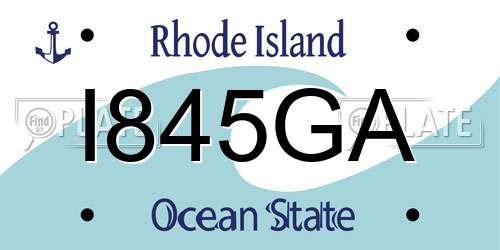 I845GA Rhode Island License Plate