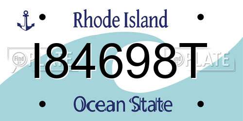 I84698T Rhode Island License Plate