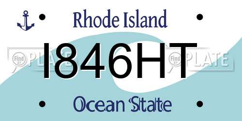 I846HT Rhode Island License Plate