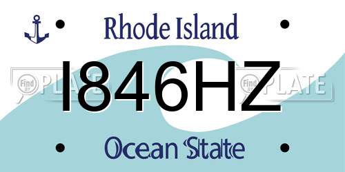 I846HZ Rhode Island License Plate