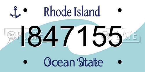 I847155 Rhode Island License Plate