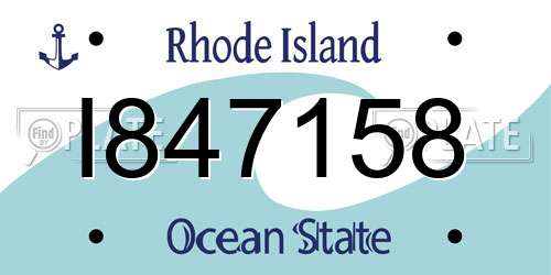 I847158 Rhode Island License Plate