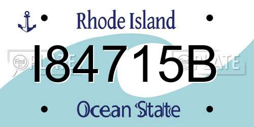 I84715B Rhode Island License Plate