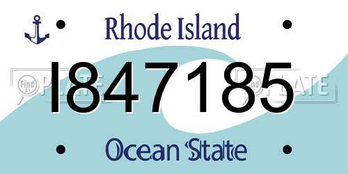 I847185 Rhode Island License Plate