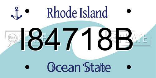 I84718B Rhode Island License Plate
