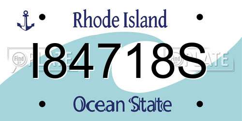 I84718S Rhode Island License Plate