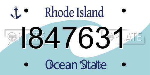 I847631 Rhode Island License Plate