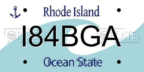 I84BGA Rhode Island License Plate