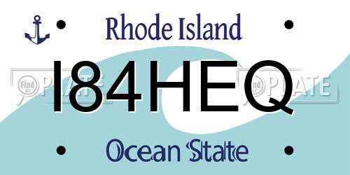 I84HEQ Rhode Island License Plate
